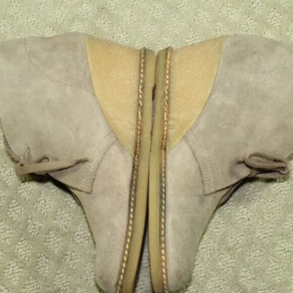 J. Crew Size 11M Taupe Suede Wedge Lace Up Heels - Picture 3 of 6